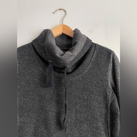 ALO Yoga Gray Sweatshirt Pullover Teddy Rib Knit Cowl High Neck Athleisure Comfy - Picture 7 of 10